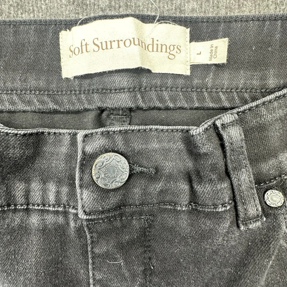 Soft Surroundings‎ Stretch Jeans Women's Size L Pull On Jeggings Denim Black